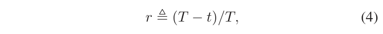 r = (T − t) / T